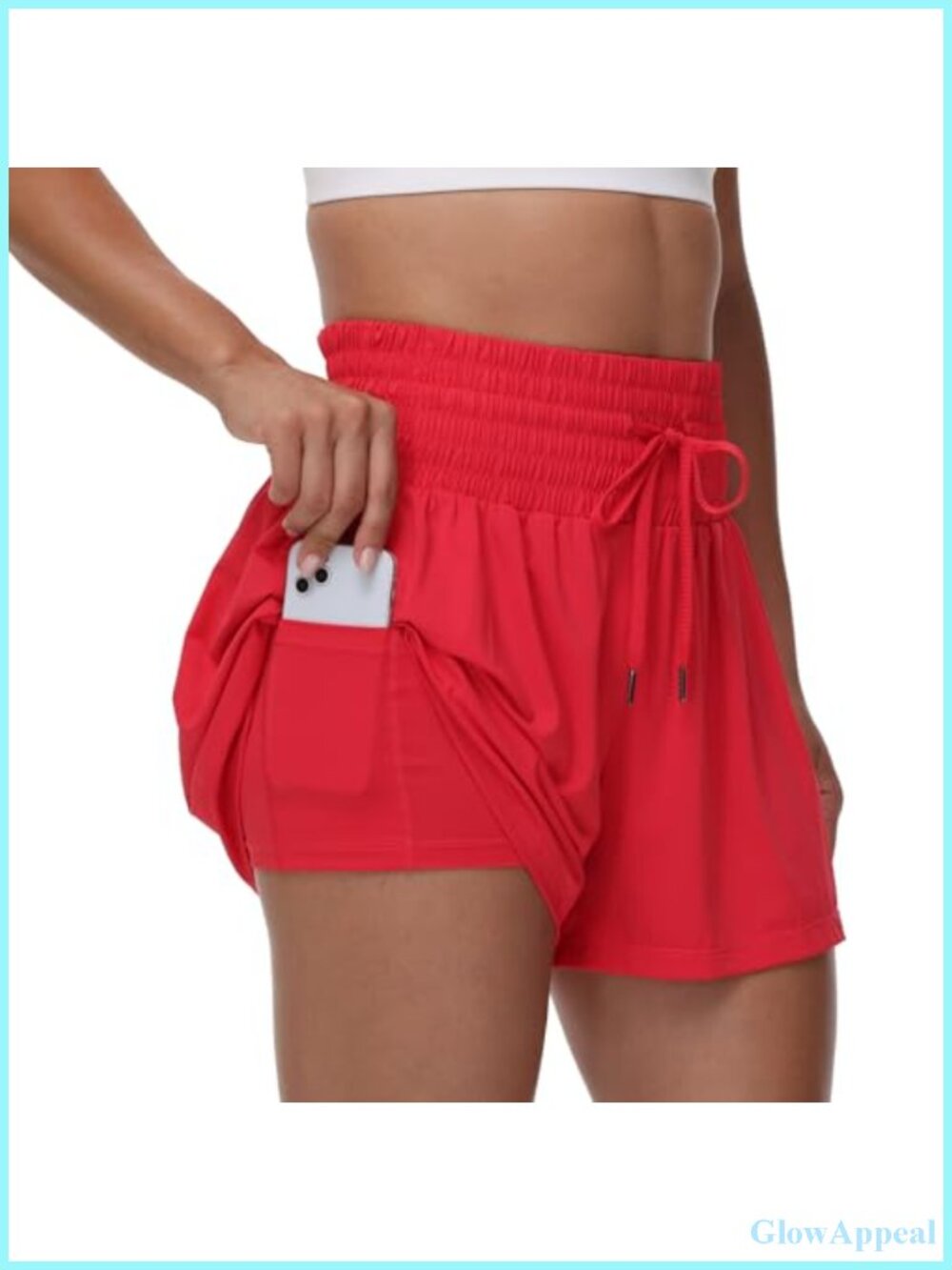 Flowy Athletic Shorts with Pockets High Waist Skort for Women